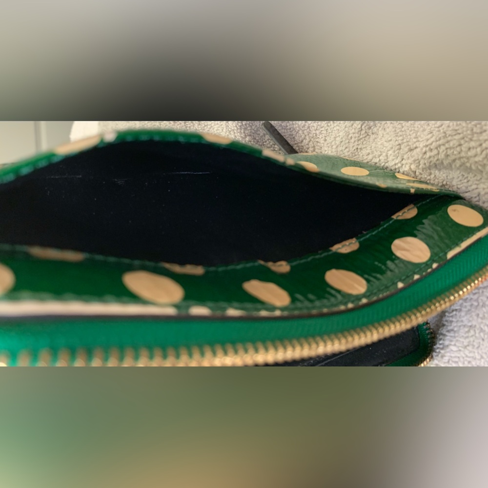 Kate Spade Lacey Zip Green and Cream Polka Dot Wallet - Picture 9 of 13